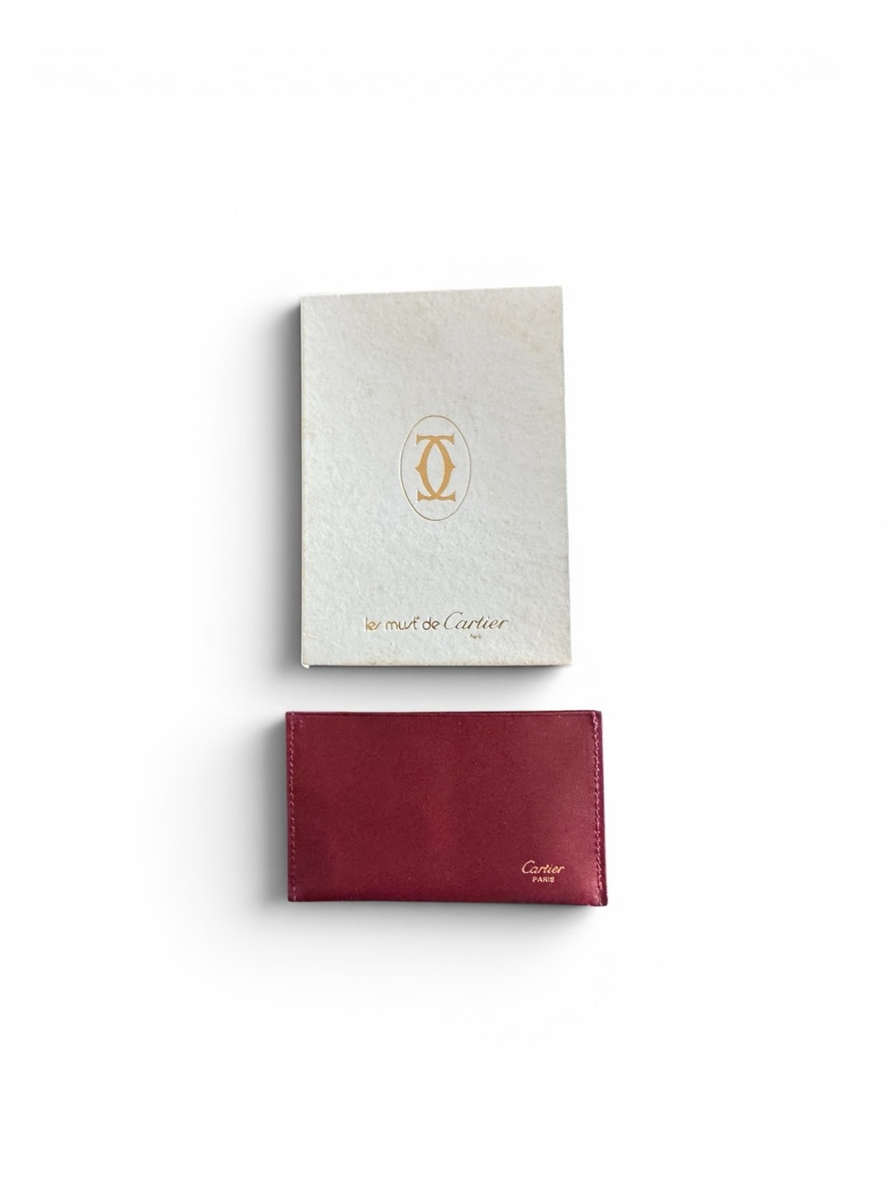 NWOT Must de Cartier Burgundy Card Holder with Box - Picture 3 of 5